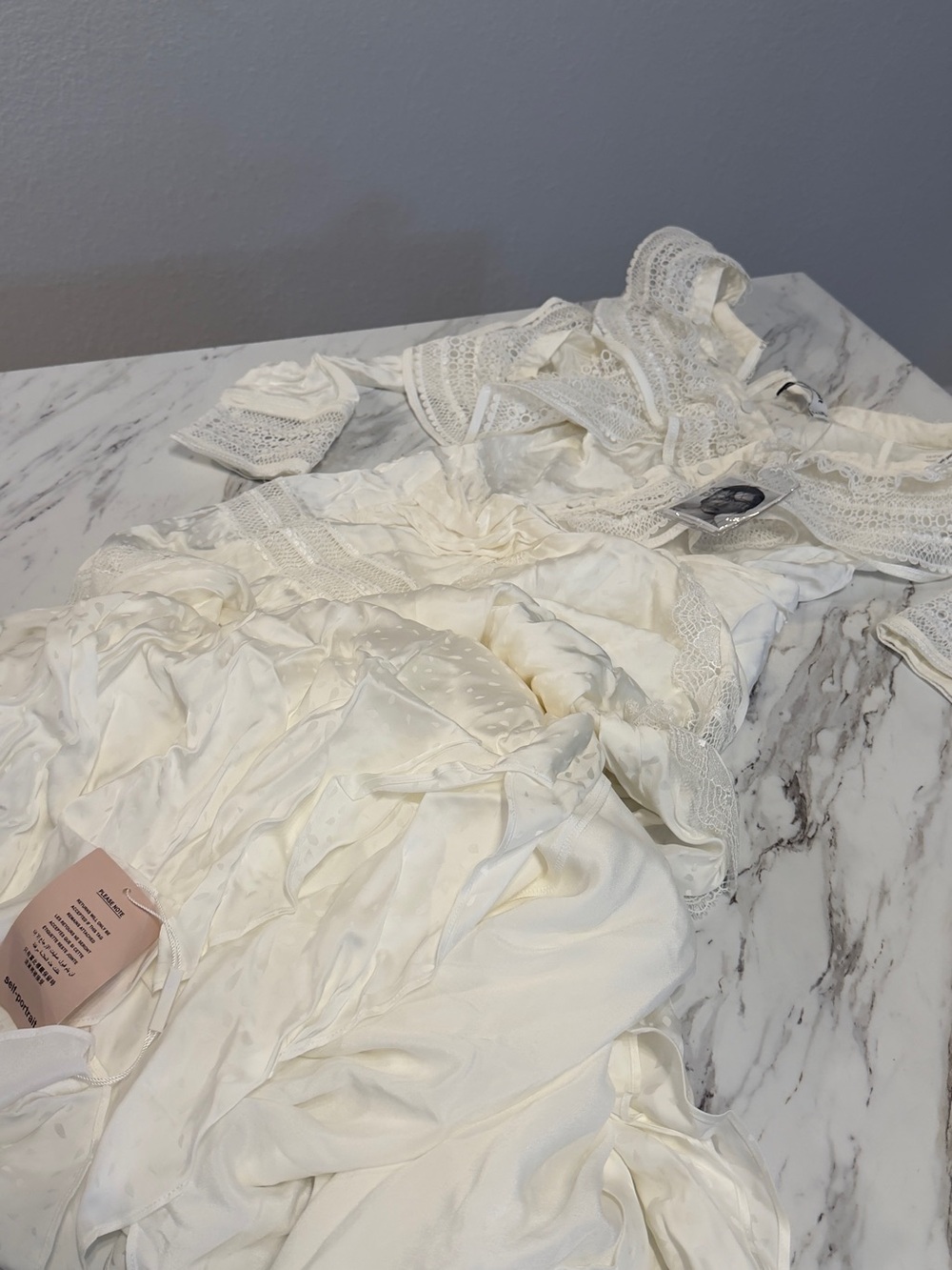 Self-Portrait Cream Off-Shoulder Lace Maxi Dress - Picture 15 of 15